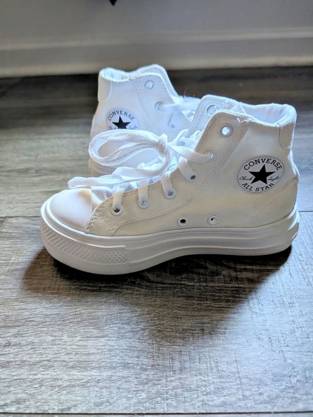 Converse Chuck Taylor All Star Move High Top Sneakers White US 1